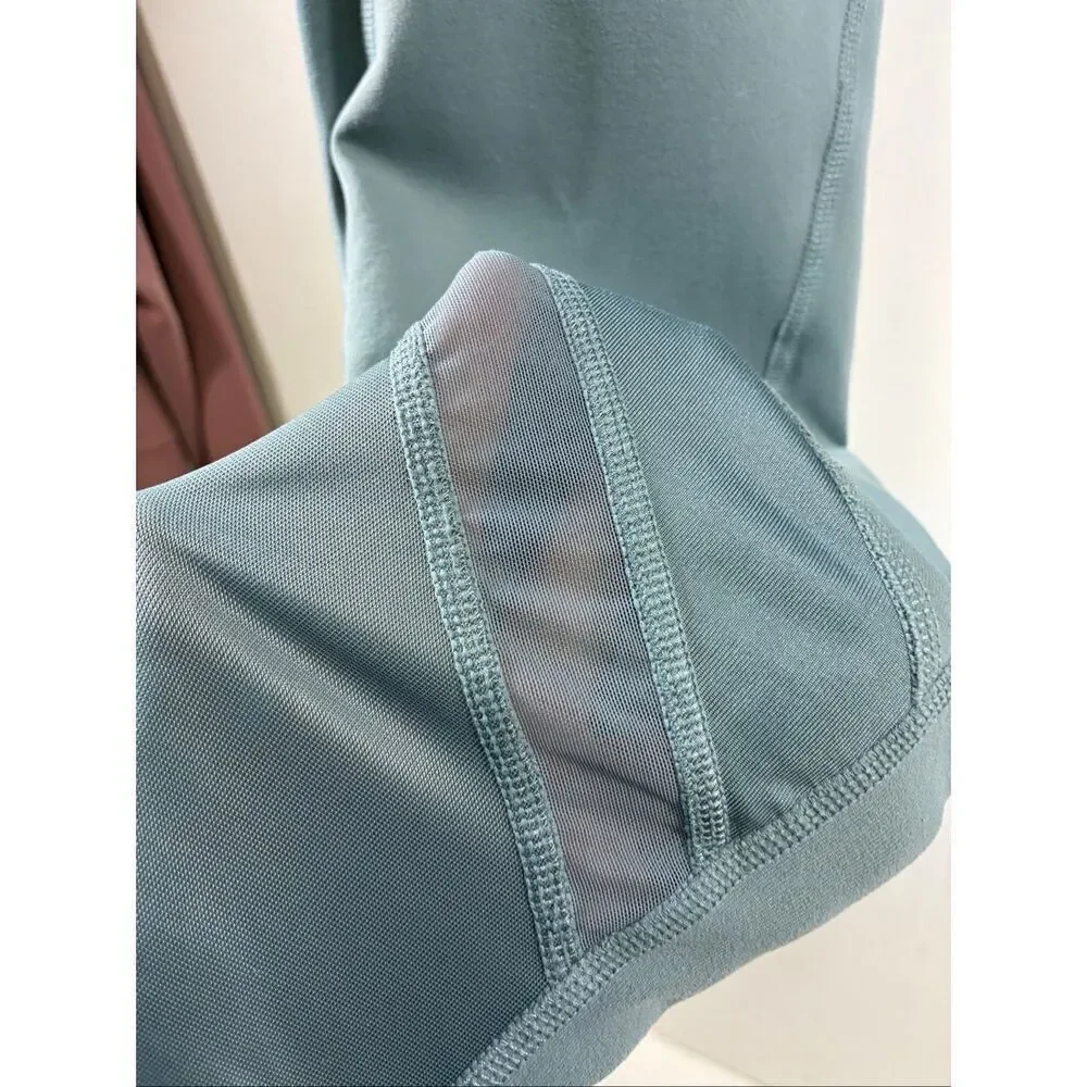 ALO Airlift Mesh Line Up High Waist Cropped Leggings in Ocean Teal Size XS